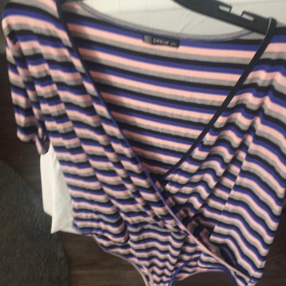 Shein plus striped Body suit